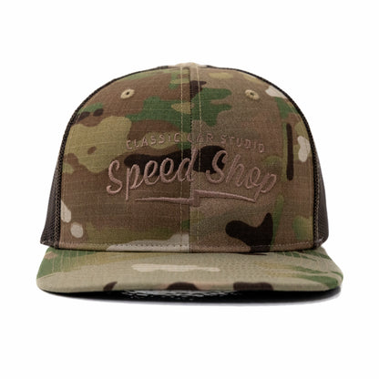 Speed Shop Logo Camouflage Trucker Cap