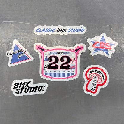 Classic BMX Studio Peel & Stick Race Plate Stickers